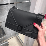 Dior Black on Black Studded Diorama Flap Bag