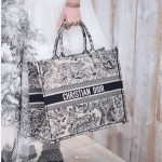 Dior Black/White Embroidered Book Tote Bag - Cruise 2019
