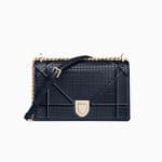 Dior Blue Metallic Calfskin Diorama Bag