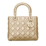 Dior Gold Metallic Medium Lady Dior Bag