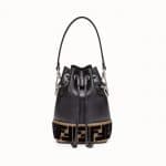 Fendi Black FF Reloaded Mon Tresor Bucket Bag