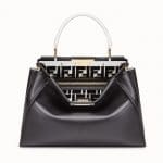 Fendi Black/White FF Reloaded Peekaboo Regular Bag