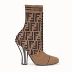 Fendi Brown FF Reloaded Fabric Ankle Boots