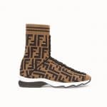 Fendi Brown FF Reloaded Fabric Sneaker Boots