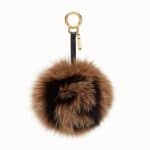 Fendi Brown FF Reloaded Pom-Pom Charm