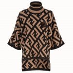 Fendi Brown FF Reloaded Wool Poncho