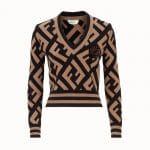 Fendi Brown FF Reloaded Wool Pullover