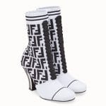 Fendi White FF Reloaded Fabric Ankle Boots