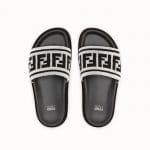 Fendi White FF Reloaded Fabric Slides