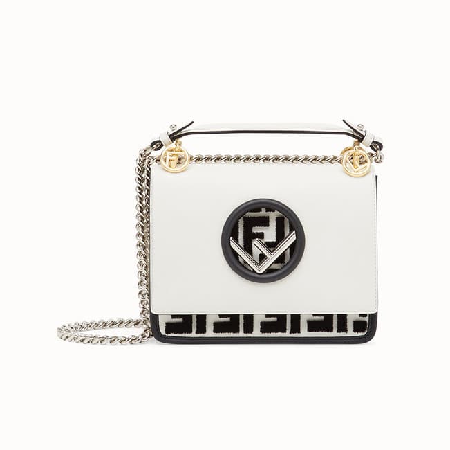 Fendi Flocked Black White Shoulder Bag  Luxury Fashion Clothing and  Accessories