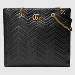 Gucci Black Matelassé GG Marmont Large Tote Bag