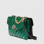 Gucci Black/Emerald Green Stripe Medium Double Shoulder Bag