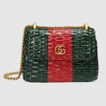 Gucci Green/Red Web Wicker Mini Shoulder Bag