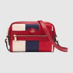 Gucci Red Sylvie Stripe Canvas Ophidia Mini Bag