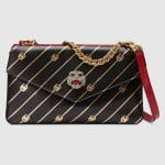 Gucci Red/Black Stripe Medium Double Shoulder Bag