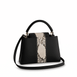 Louis Vuitton Black Taurillon/Python Capucines PM Bag