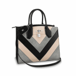 Louis Vuitton Black/Beige/Gray V Pattern City Steamer MM Bag