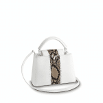 Louis Vuitton White Taurillon/Python Capucines BB Bag