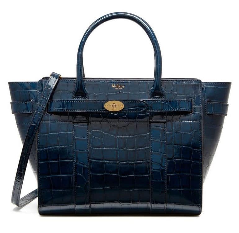 Mulberry Croc Print Small Zipped Bayswater Bag