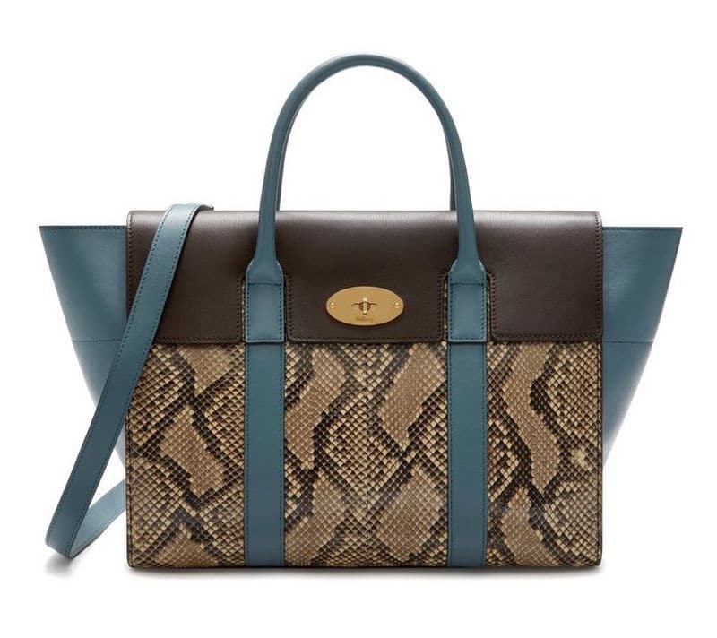 Mulberry Smooth Calf and Snakeskin Bayswater with Strap Bag