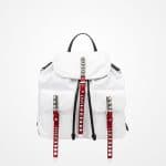 Prada White/Red Black Nylon Backpack Bag