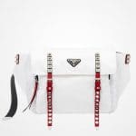 Prada White/Red Black Nylon Belt Bag