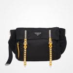 Prada Black/Sunny Yellow Black Nylon Belt Bag