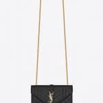 Saint Laurent Black Quilted Small Envelope Bag