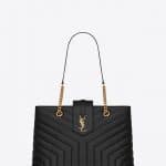 Saint Laurent Black Y Quilted Loulou Large Shopping Bag