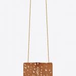 Saint Laurent Cognac Leather:Fawn-Look Ponyskin Small Kate Chain Bag