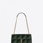 Saint Laurent Dark Green Leather:Suede Patchwork Medium Jamie Bag