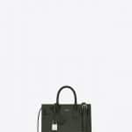 Saint Laurent Dark Green Shiny Crocodile Embossed Nano Sac De Jour Souple Bag