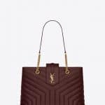 Saint Laurent Dark Red Y Quilted Loulou Large Shopping Bag