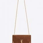 Saint Laurent Mocha Studded Suede Medium Kate Tassel Chain Bag