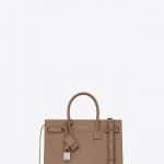 Saint Laurent Taupe Shiny Crocodile Embossed Baby Sac De Jour Souple Bag