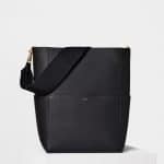 Celine Black Soft Grained Calfskin Sangle Bucket Bag