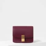 Celine Burgundy Small Classic Box Bag
