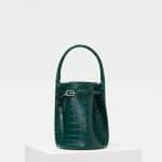 Celine Dark Green Crocodile Big Bag Bucket