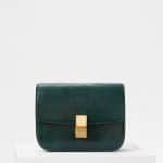 Celine Dark Green Lizard Medium Classic Box Bag