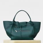 Celine Dark Green Soft Bare Calfskin Large Big Bag