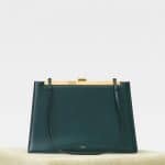 Celine Dark Green Soft Medium Clasp Bag