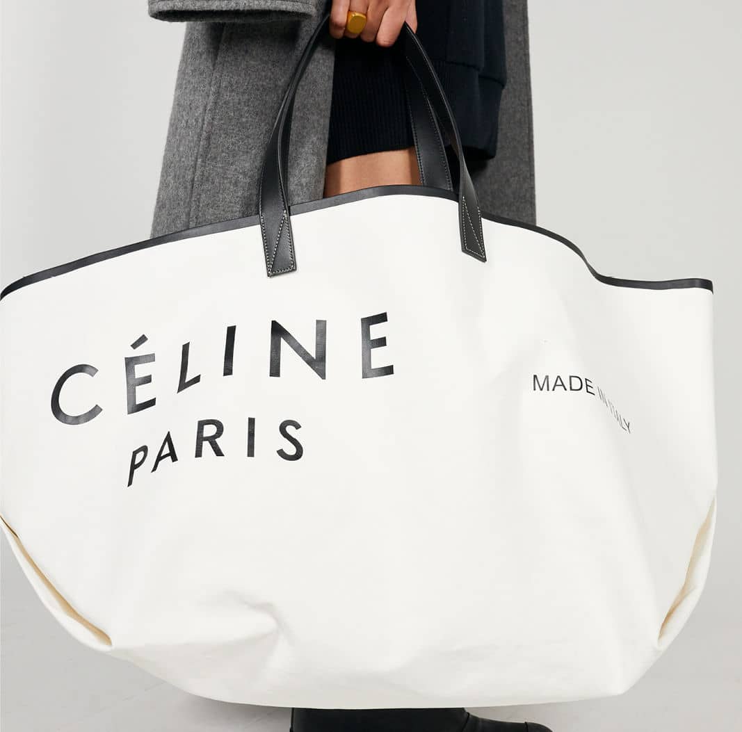 celine canvas bucket bag