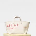 Celine Natural/Red Small Made In Tote Bag