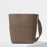 Celine Taupe Soft Grained Calfskin Sangle Bucket Bag