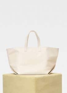 Celine White Leather Medium Made In Tote Bag