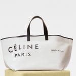 Celine White/Black Large Made In Tote Bag