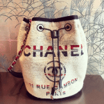 Chanel Beige Canvas Deauville Backpack Bag