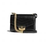 Chanel Black Chevron Calfskin Mini Flap Bag