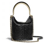 Chanel Black Python Bucket Bag