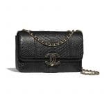 Chanel Black Python/Lambskin Flap Bag